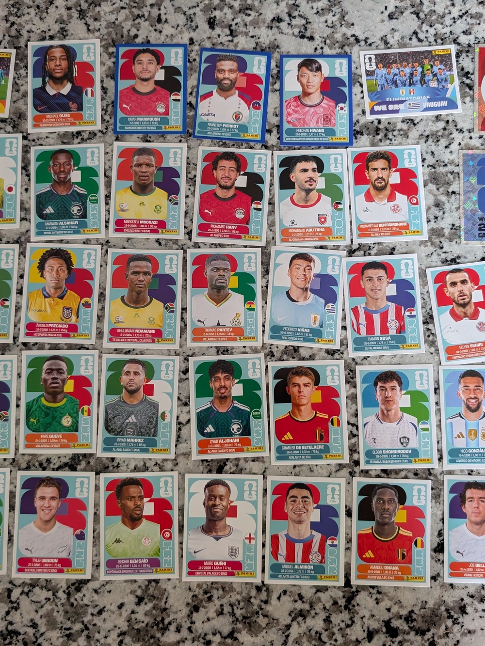 Panini World Cup Sticker Lot - Multicolor Player Cards
